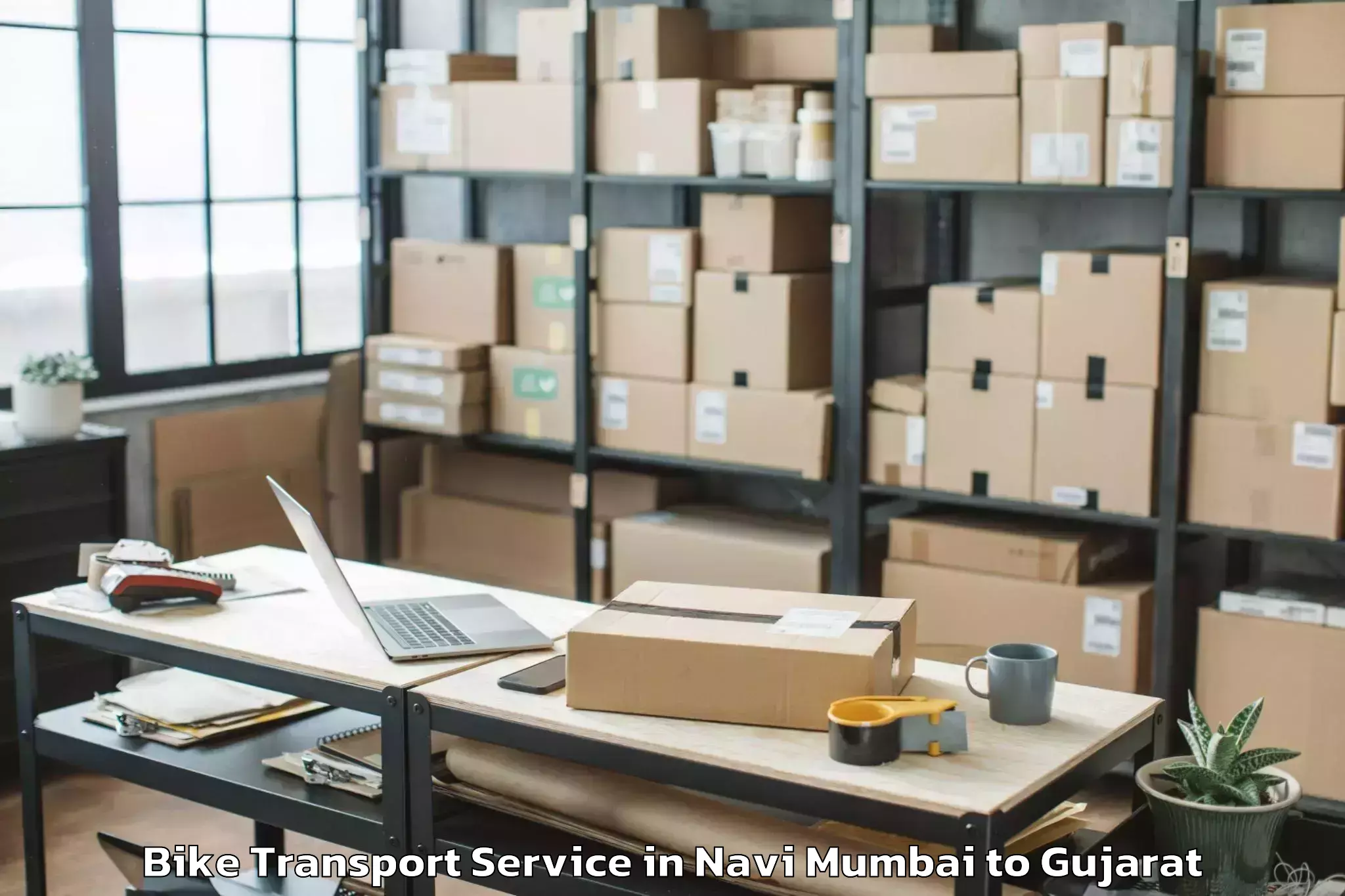 Reliable Navi Mumbai to Porbandar Airport Pbd Bike Transport